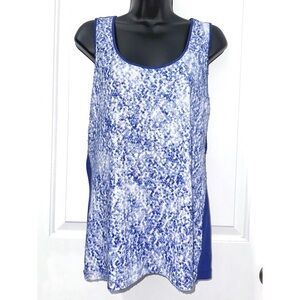 Dana Buchman Blue Sequin tank top blouse